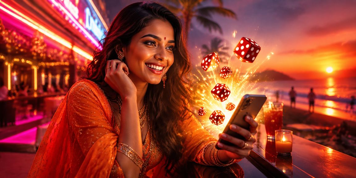Goa beach with dice game promotion