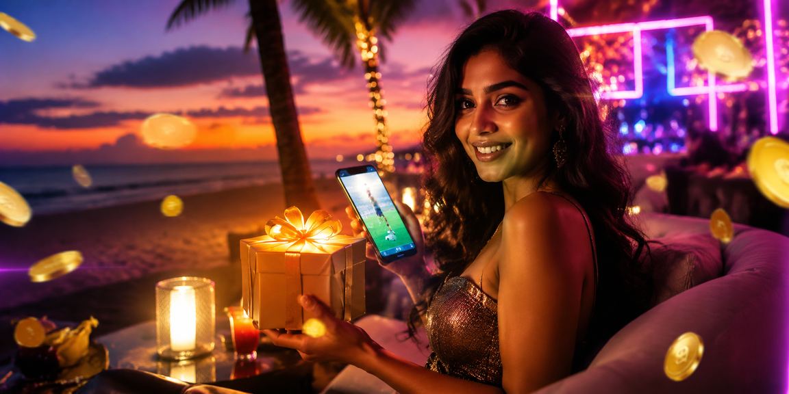 User enjoying mobile payments for live sports betting on beach in Goa